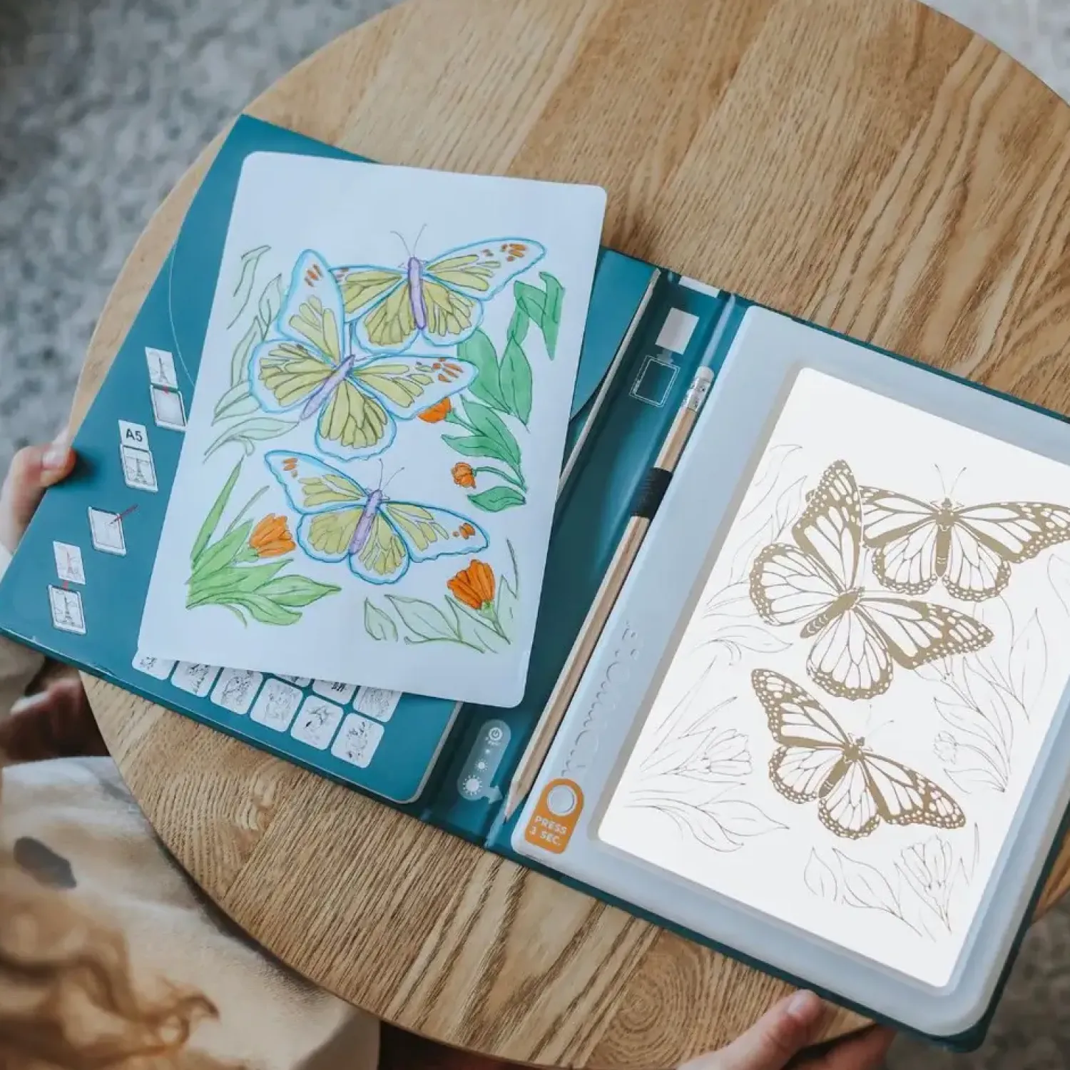 Idealne W Podróży|8 Lat+ | Kidywolf Tablet graficzny z szablonami do rysowania KIDYDRAW-PAD - Animals, 8+