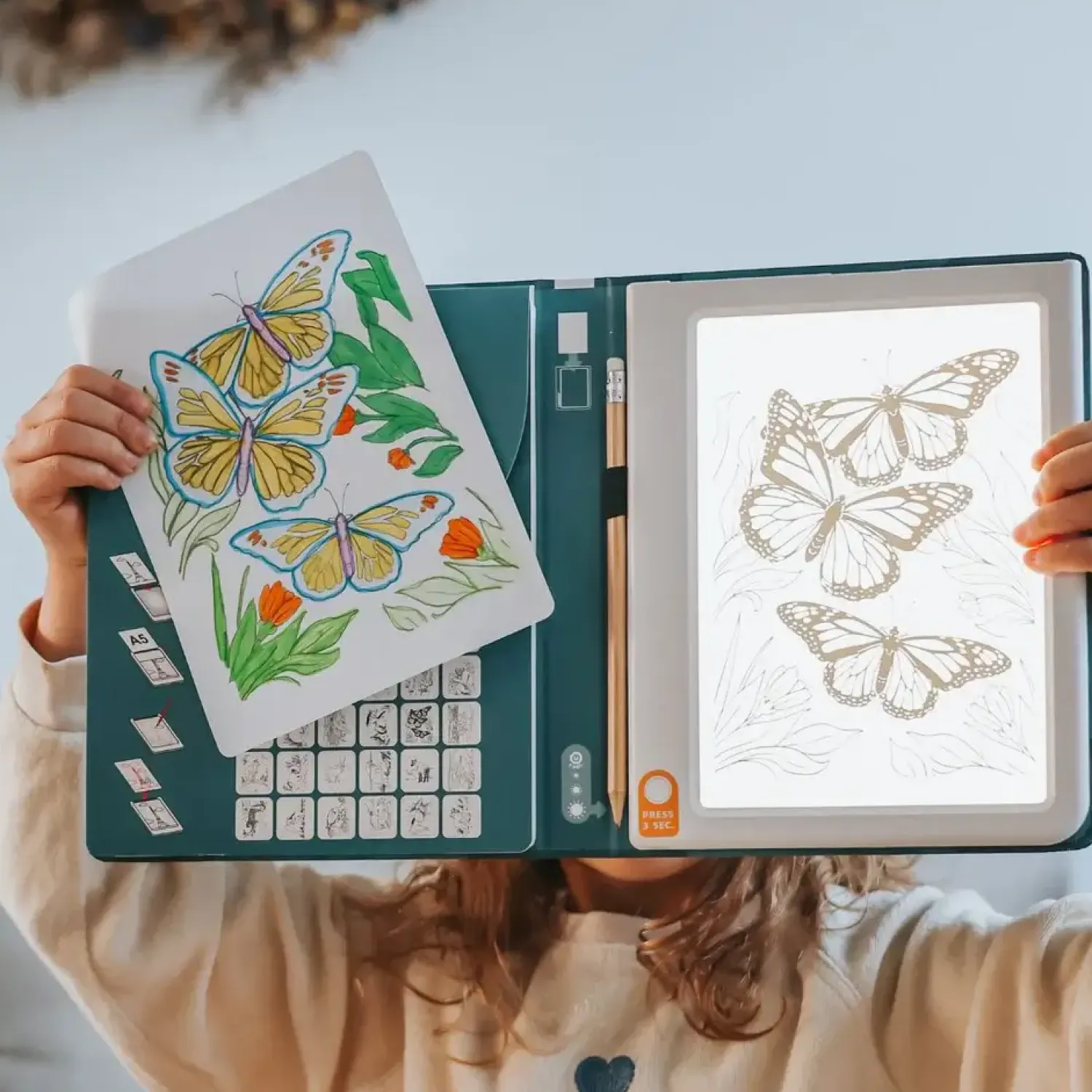 Idealne W Podróży|8 Lat+ | Kidywolf Tablet graficzny z szablonami do rysowania KIDYDRAW-PAD - Animals, 8+