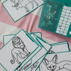 Idealne W Podróży|6 Lat+ | Kidywolf Tablet graficzny z szablonami do rysowania KIDYDRAW-MINI - zwierzęta dookoła świata
