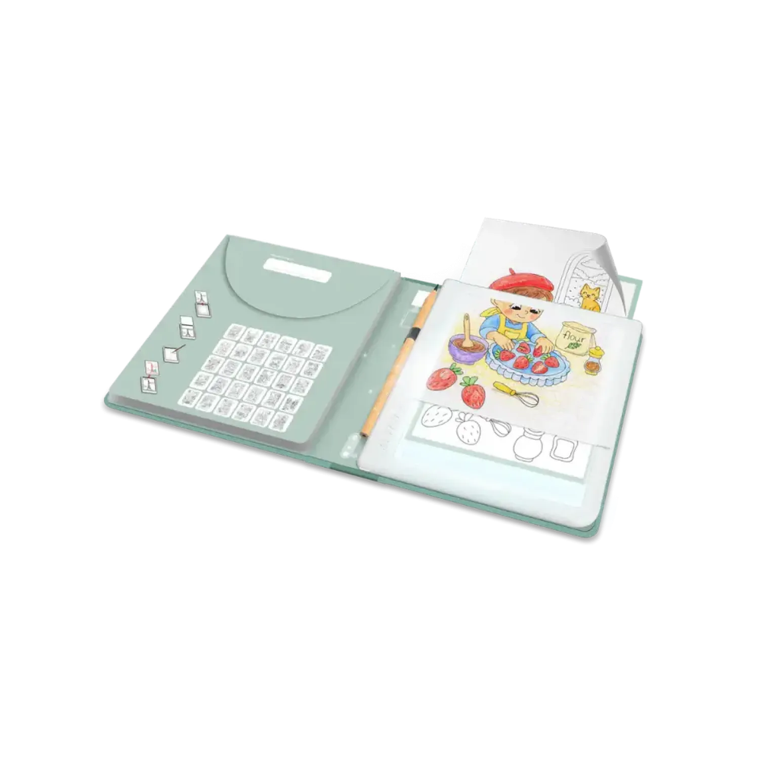 Idealne W Podróży|8 Lat+ | Kidywolf Tablet graficzny z szablonami do rysowania KIDYDRAW-PAD - Food around the world, 6+