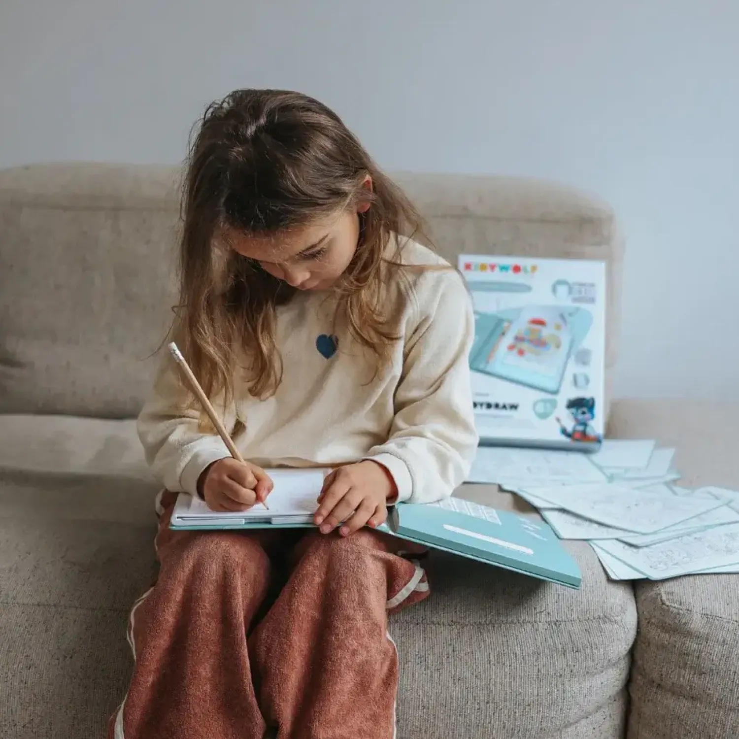 Idealne W Podróży|8 Lat+ | Kidywolf Tablet graficzny z szablonami do rysowania KIDYDRAW-PAD - Food around the world, 6+