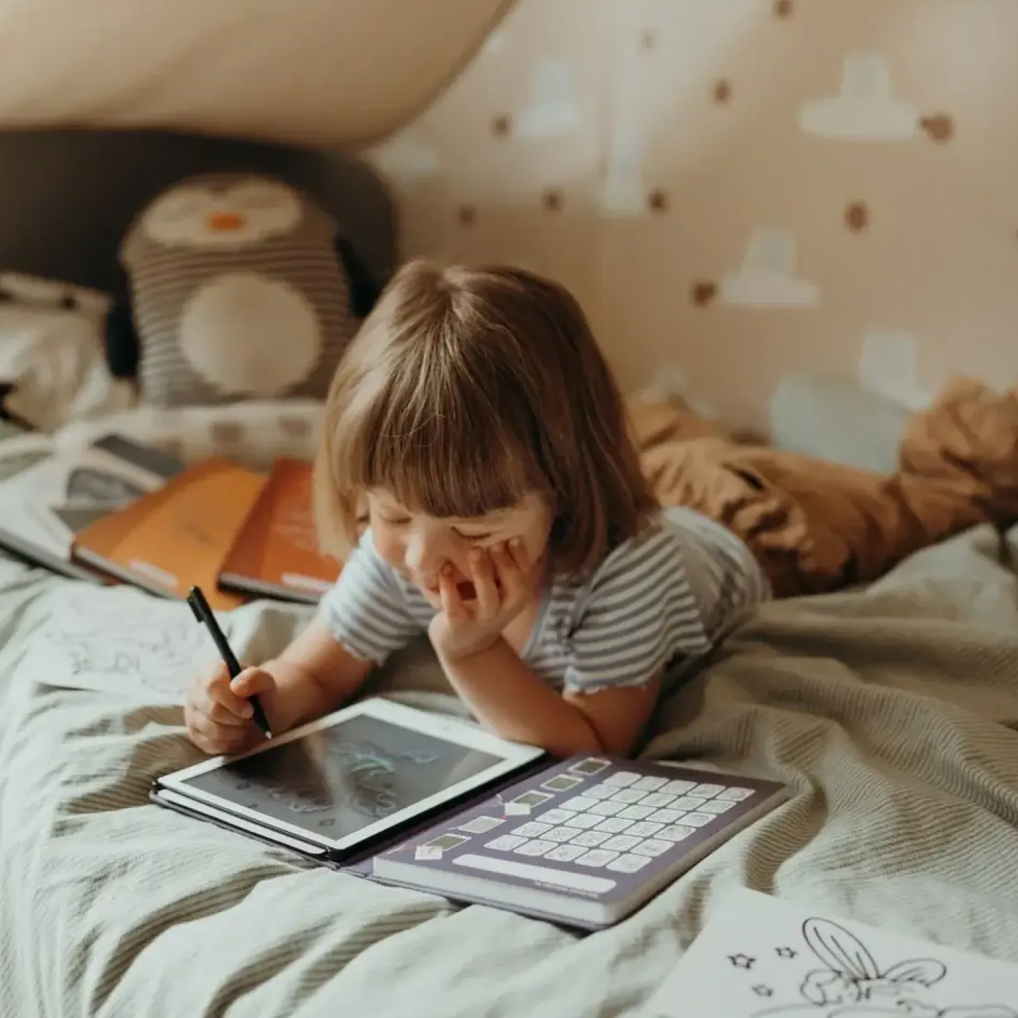 Tablet graficzny z szablonami do rysowania KIDYDRAW-MINI - dinozaury