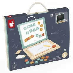 Edukacyjne|Magnetyczne | Janod Tablica z magnesami i znikopisem w walizce 4w1 3+