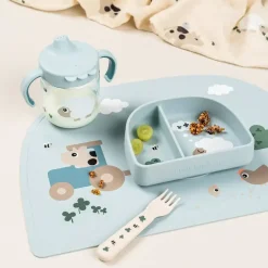 Talerzyk na przekąski z przyssawką Tiny Farm Blue