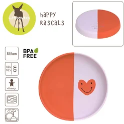 Talerzyk silikonowy dla dzieci Happy Rascals Heart lavender