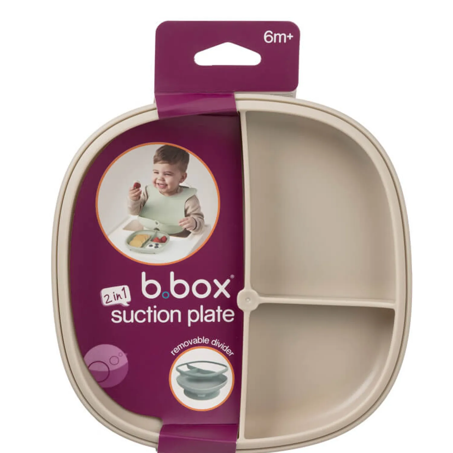 Metoda Blw|Naczynia Dla Dzieci | b.box Talerzyk z przyssawką 2w1, latte