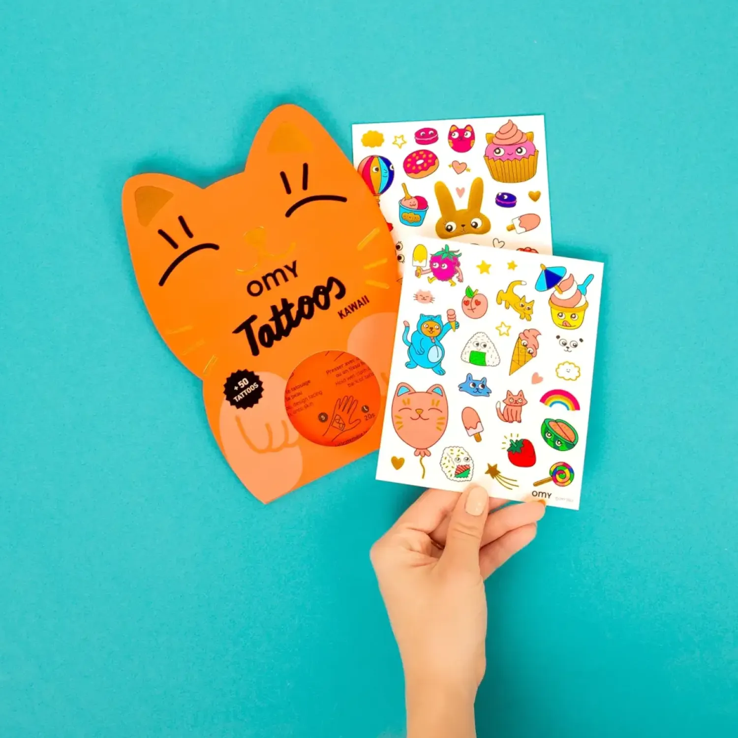 Tatuaże|6 Lat+ | OMY Tatuaże dla dzieci 50 sztuk - Kawaii