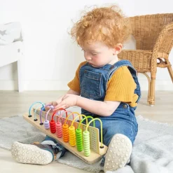 Edukacyjne|Drewniane | Bigjigs Toys Tęczowe liczydło z działaniami FSC