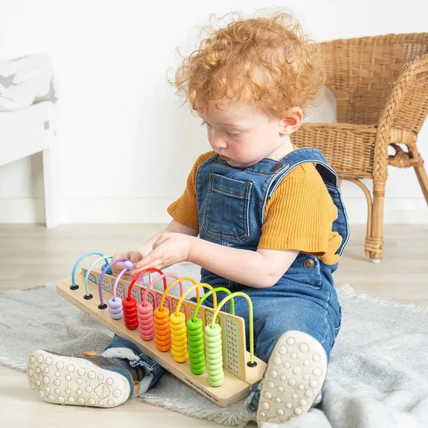 Edukacyjne|Drewniane | Bigjigs Toys Tęczowe liczydło z działaniami FSC