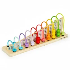 Edukacyjne|Drewniane | Bigjigs Toys Tęczowe liczydło z działaniami FSC