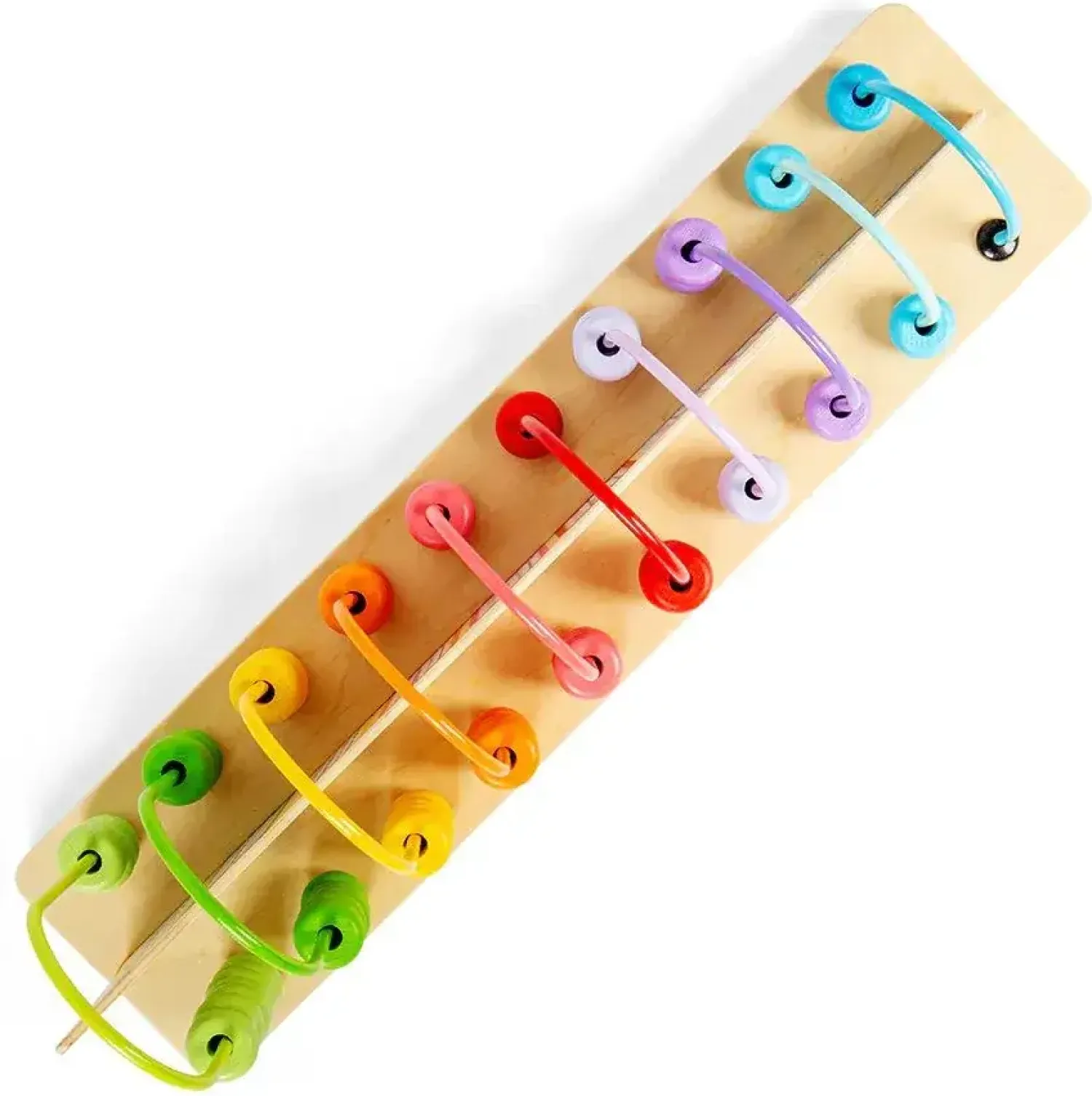 Edukacyjne|Drewniane | Bigjigs Toys Tęczowe liczydło z działaniami FSC