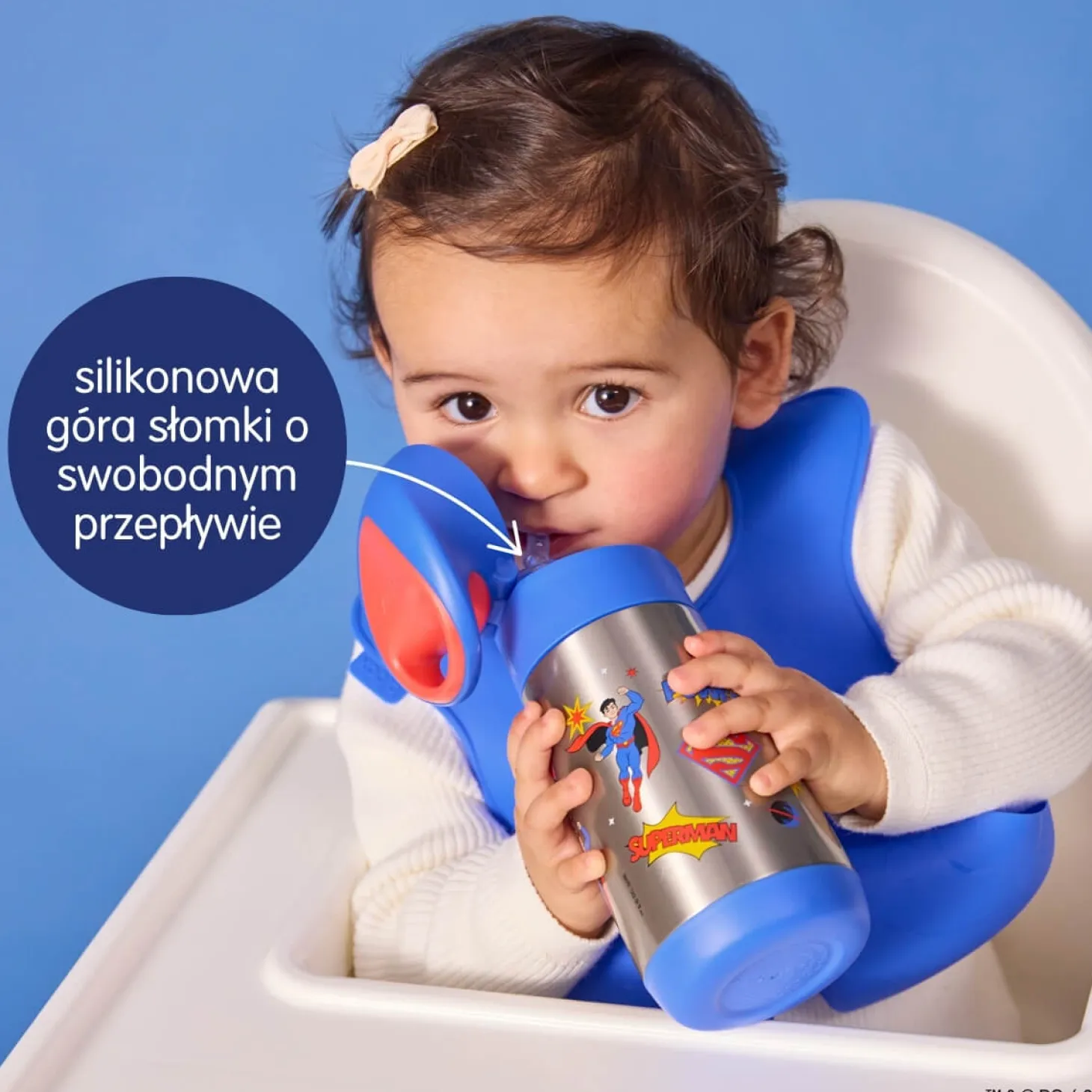 Termobutelka ze słomką Superman