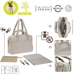 Torby I Plecaki Do Wózka|Torby I Plecaki Do Wózka | Lassig Torba dla mam z akcesoriami Everyday beige