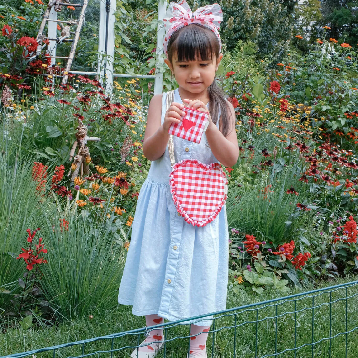Plecaki I Torebki Dziecięce | Rockahula Kids Torebka Gingham Ruffle Love Heart