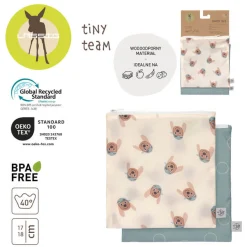 Lunchboxy|Przechowywanie Jedzenia | Lassig Torebka na przekąski Snack Bag na suwak 2 szt. Tiny Team Piesek