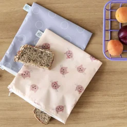 Lunchboxy|Przechowywanie Jedzenia | Lassig Torebka na przekąski Snack Bag na suwak 2 szt. Tiny Team Kotek