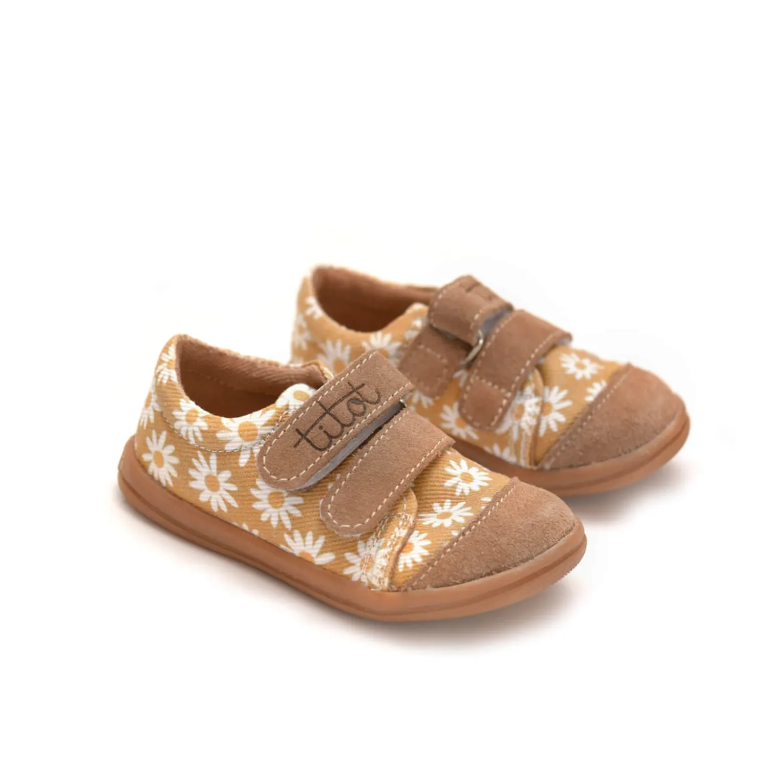 Kapcie Do Przedszkola|Buciki I Kapcie | TITOT Trampki na plac zabaw, do żłobka, przedszkola - BEIGE DAISY