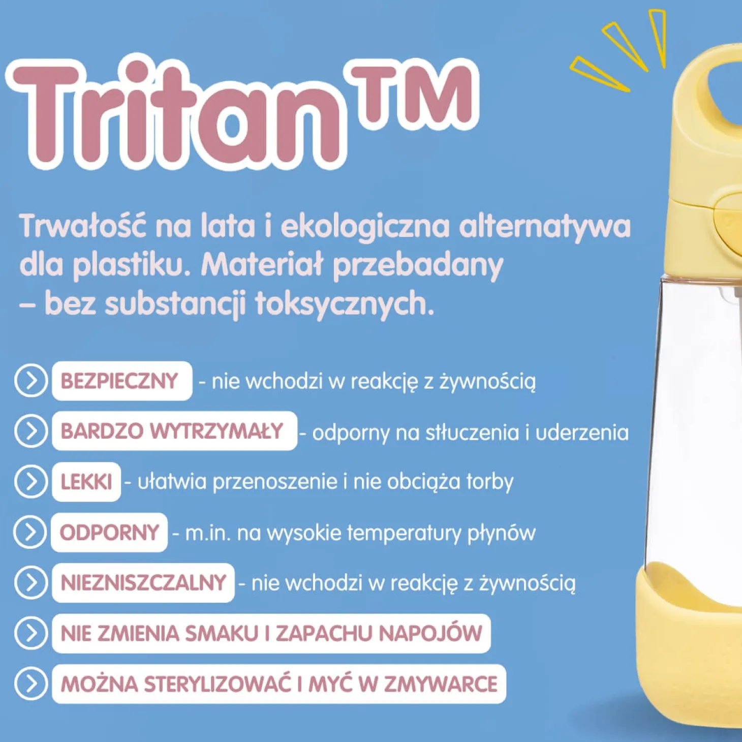 Tritanowa butelka ze słomką Night Vision