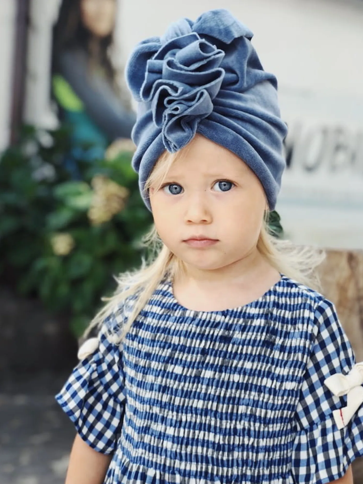 Na Główkę | Looks by LUKS Turban Velvet Dusty Blue