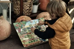 Edukacyjne|Magnetyczne | Janod Układanka drewniana magnetyczna z 70 magnesami Ogród