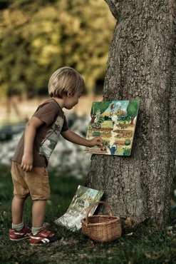 Edukacyjne|Magnetyczne | Janod Układanka drewniana magnetyczna z 70 magnesami Ogród