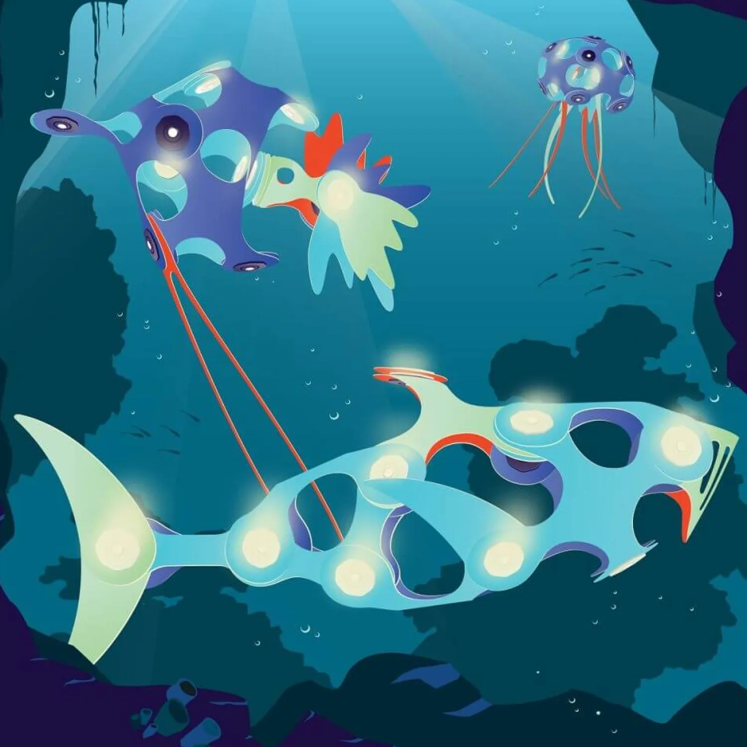 Idealne W Podróży|6 Lat+ | CLIXO Układanka magnetyczna Ocean Creatures