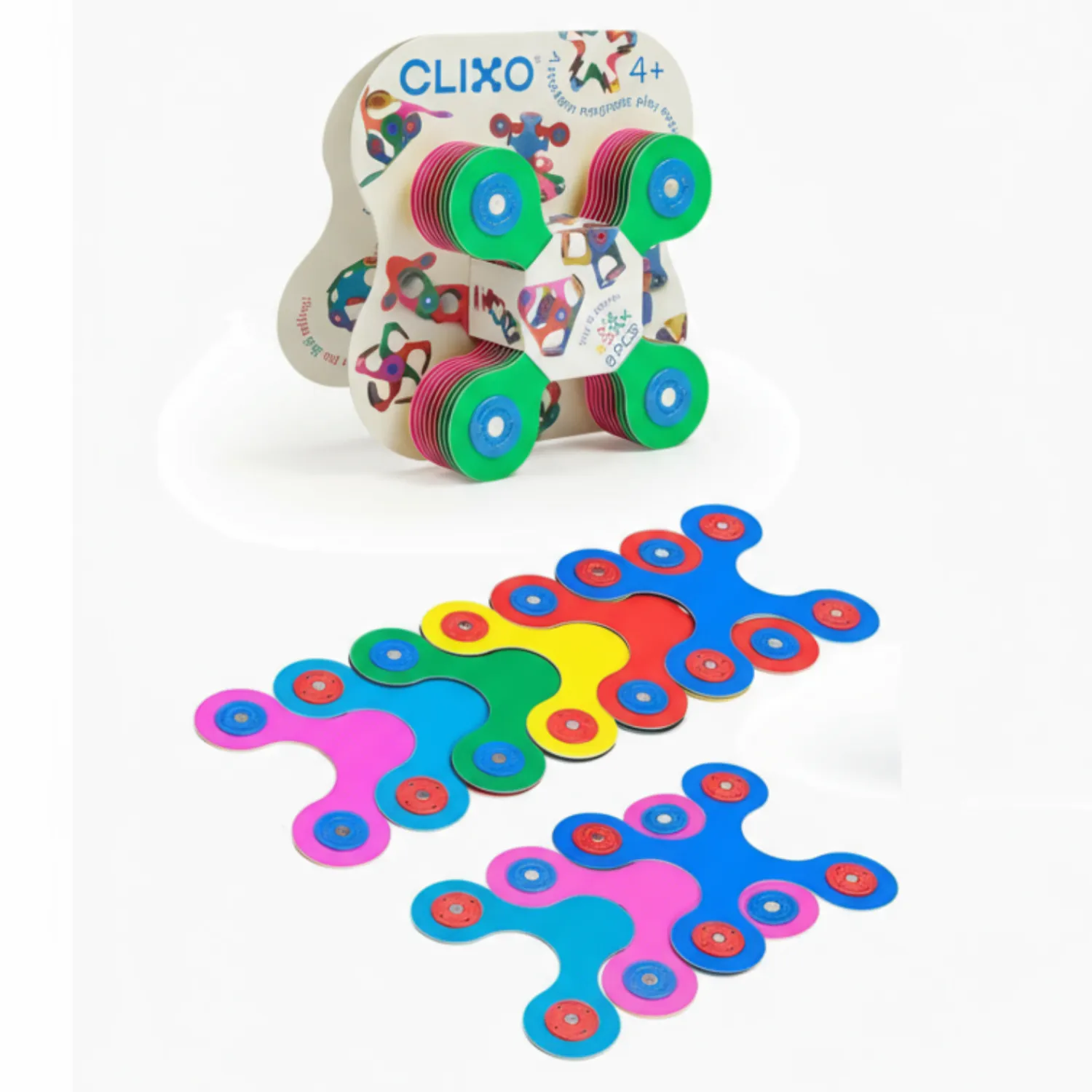 Idealne W Podróży|6 Lat+ | CLIXO Układanka magnetyczna Tiny & Mighty, różnokolorowe