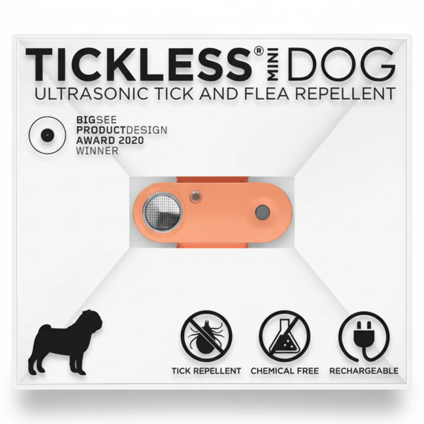 Ultradźwiękowe urządzenie chroniące przed kleszczami TICKLESS® Pet Mini Hot Peach