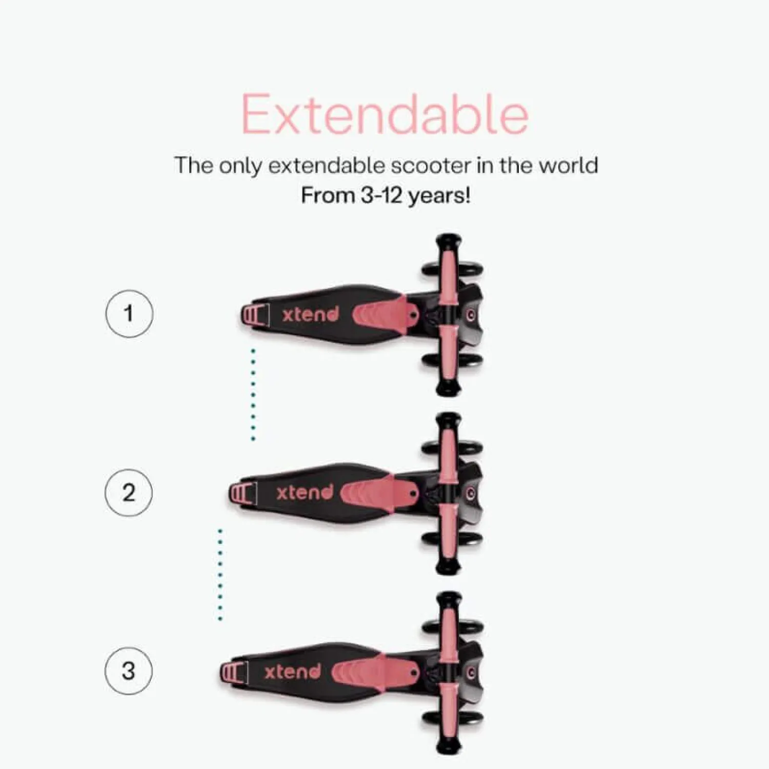 12M+|6 Lat+ | smarTrike USZKODZONE OPAKOWANIE: Hulajnoga 4w1 Xtend Scooter + Ride-on, Salmon Pink