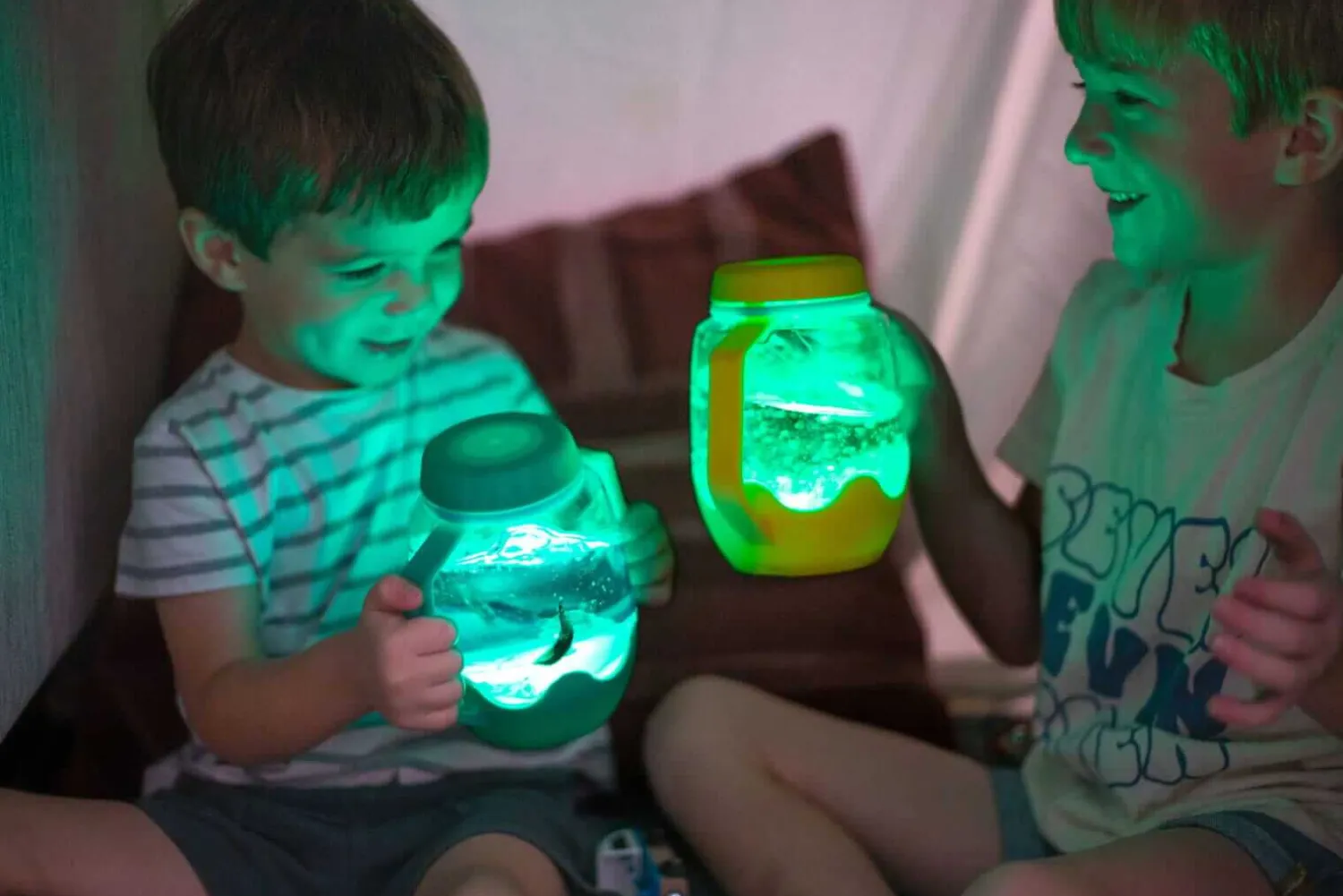 Lampki Nocne|Aktywizujące | Glo Pals USZKODZONE OPAKOWANIE: Słoik sensoryczny do napełnienia wodą - żółty