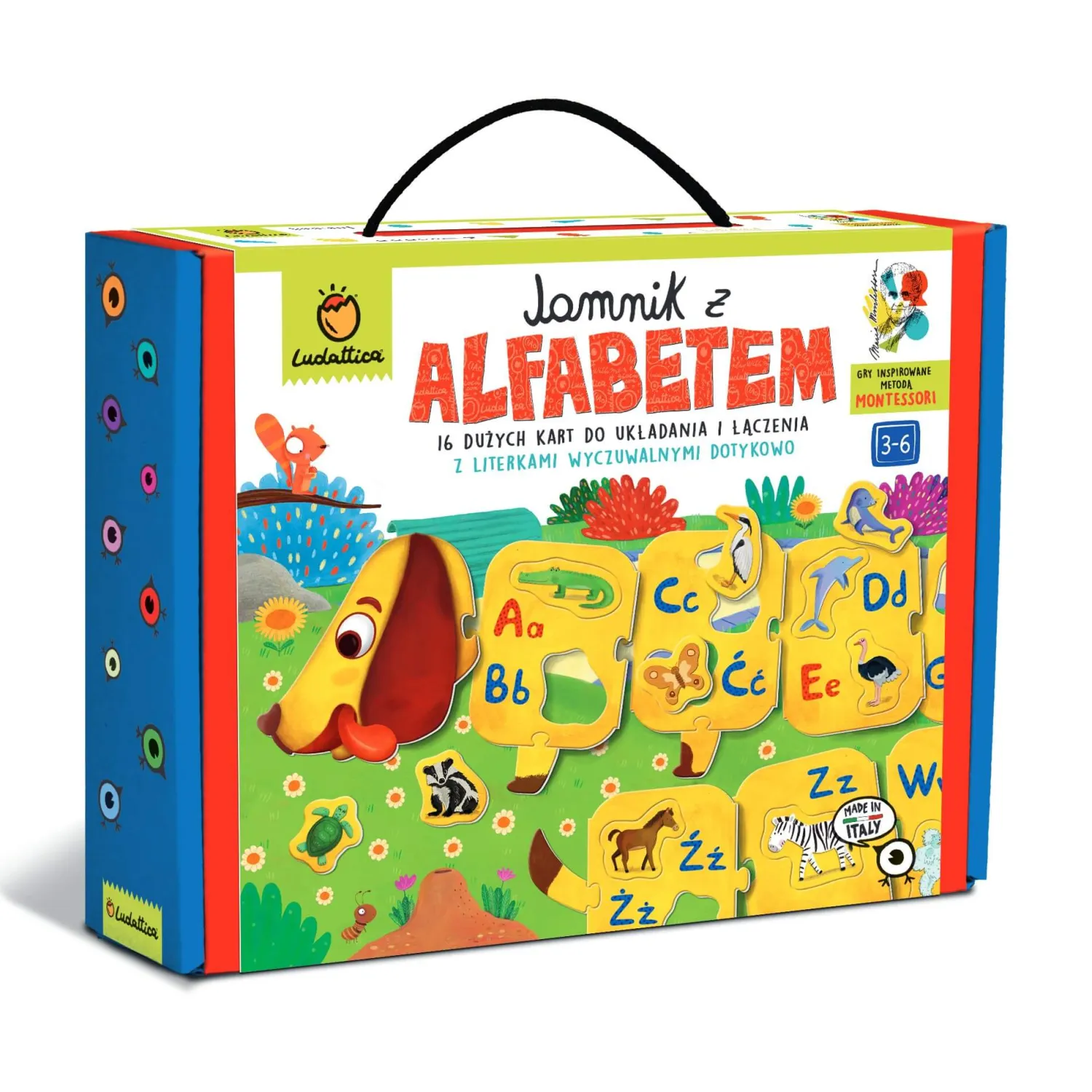 6 Lat+|3 Lata + | Ludattica WALIZECZKA edukacyjna Montessori - Jamnik z ALFABETEM