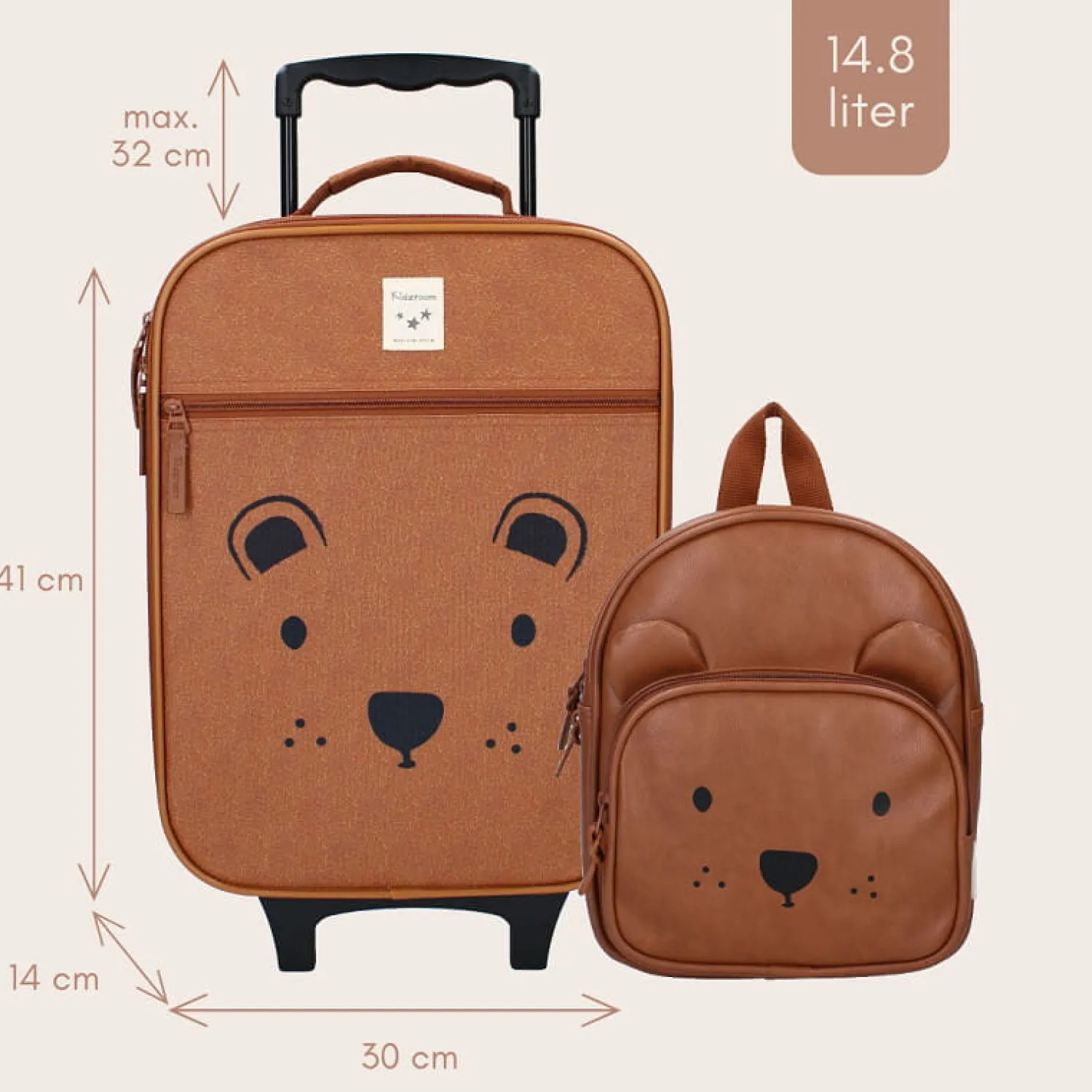 Plecaki I Torebki Dziecięce|Plecaki I Torebki Dziecięce | KIDZROOM Walizka dla dzieci - Big teddy bear brown