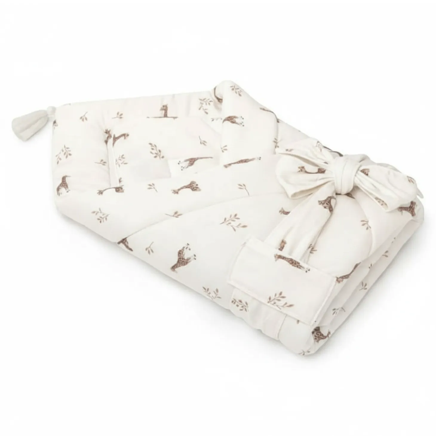 2w1 bambusowy rożek, kołderka - giraffes