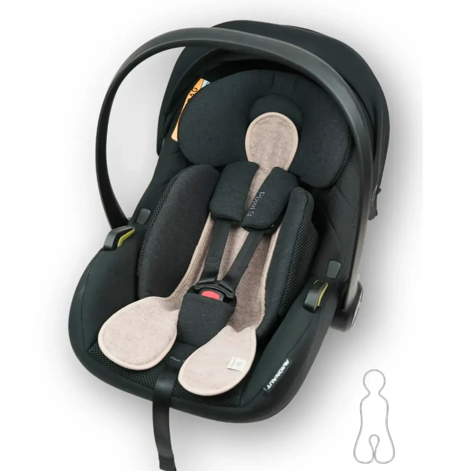 Wkładki Antypotowe|Wkładki Antypotowe | Patulove Wełniana wkładka termoregulacyjna MINI merino do fotelika 0–13 kg BEŻOWA