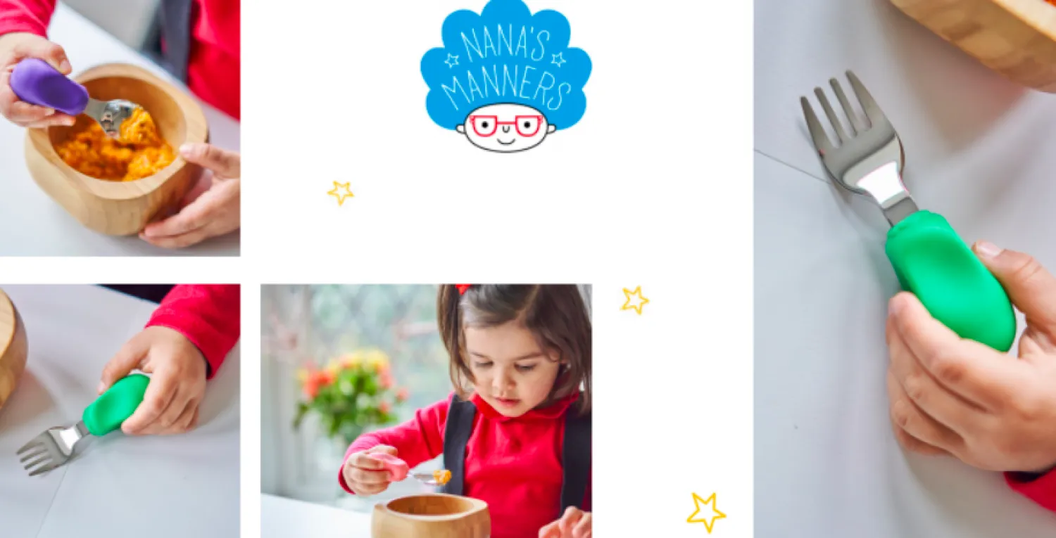 Metoda Blw|Naczynia Dla Dzieci | Nanas Manners Widelec i łyżka 1-3 lat, ETAP 2 - blue