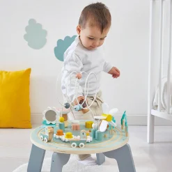 12M+|Aktywizujące | Janod Wielofunkcyjny stolik edukacyjny drewniany z regulacją wysokości Ogród Sweet Cocoon 12m+