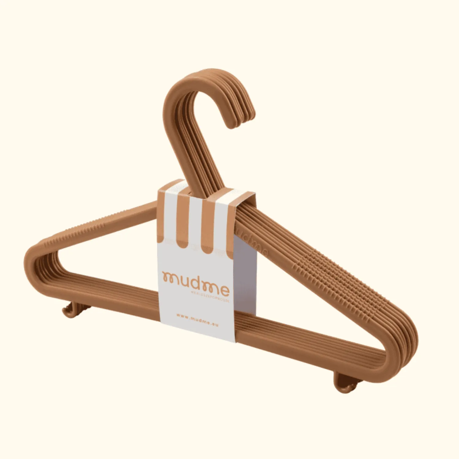 Porządek W Domu | Mudme Wieszaki 8szt. - Caramel Cookie