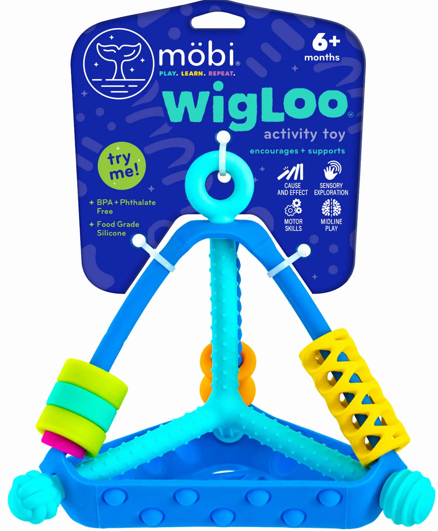 Idealne W Podróży|12M+ | Mobi Wigloo Piramidka. Zabawka sensoryczna.