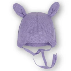 Na Główkę | Patulove Wiązana czapka z uszkami 100% merino - LAVENDER