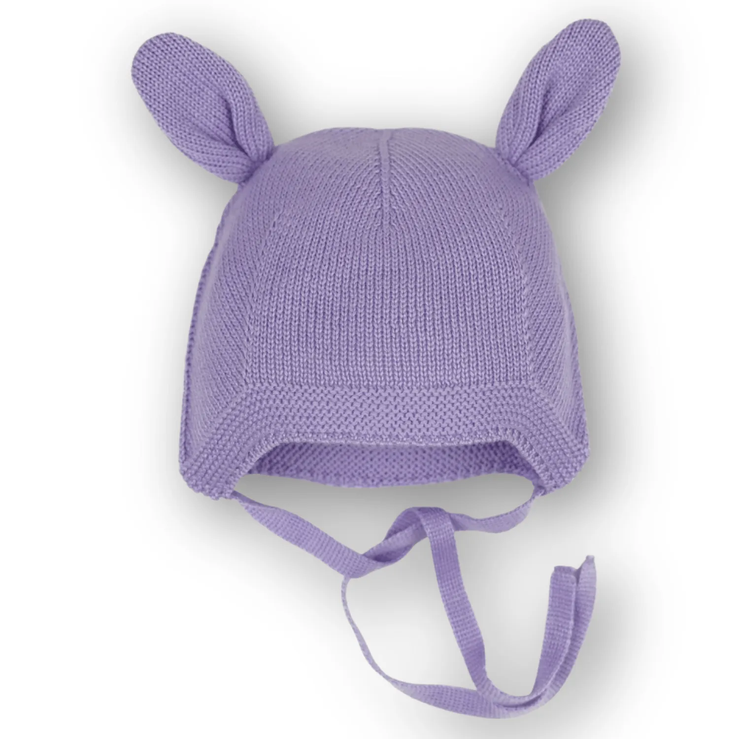 Na Główkę | Patulove Wiązana czapka z uszkami 100% merino - LAVENDER