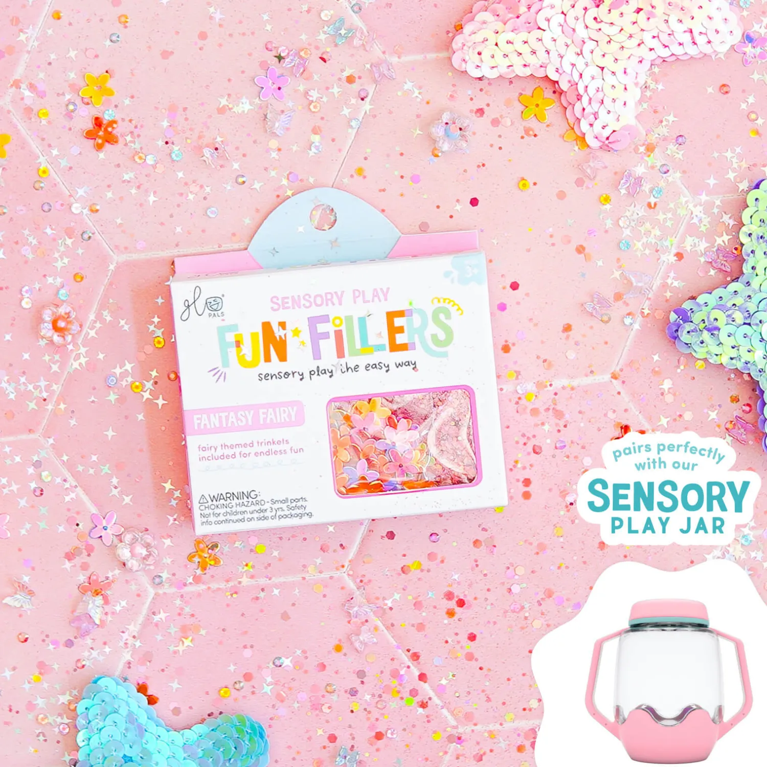 6 Lat+|3 Lata + | Glo Pals Wkład do słoików, figurki, brokaty i barwniki Fun Fillers - Fairy