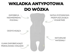 Wkładka antypotowa do fotelika i spacerówki 2+ Rose