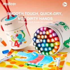 Artykuły Plastyczne | Mideer Wkłady do miękkich, zmywalnych kredek silky crayons 12 szt.