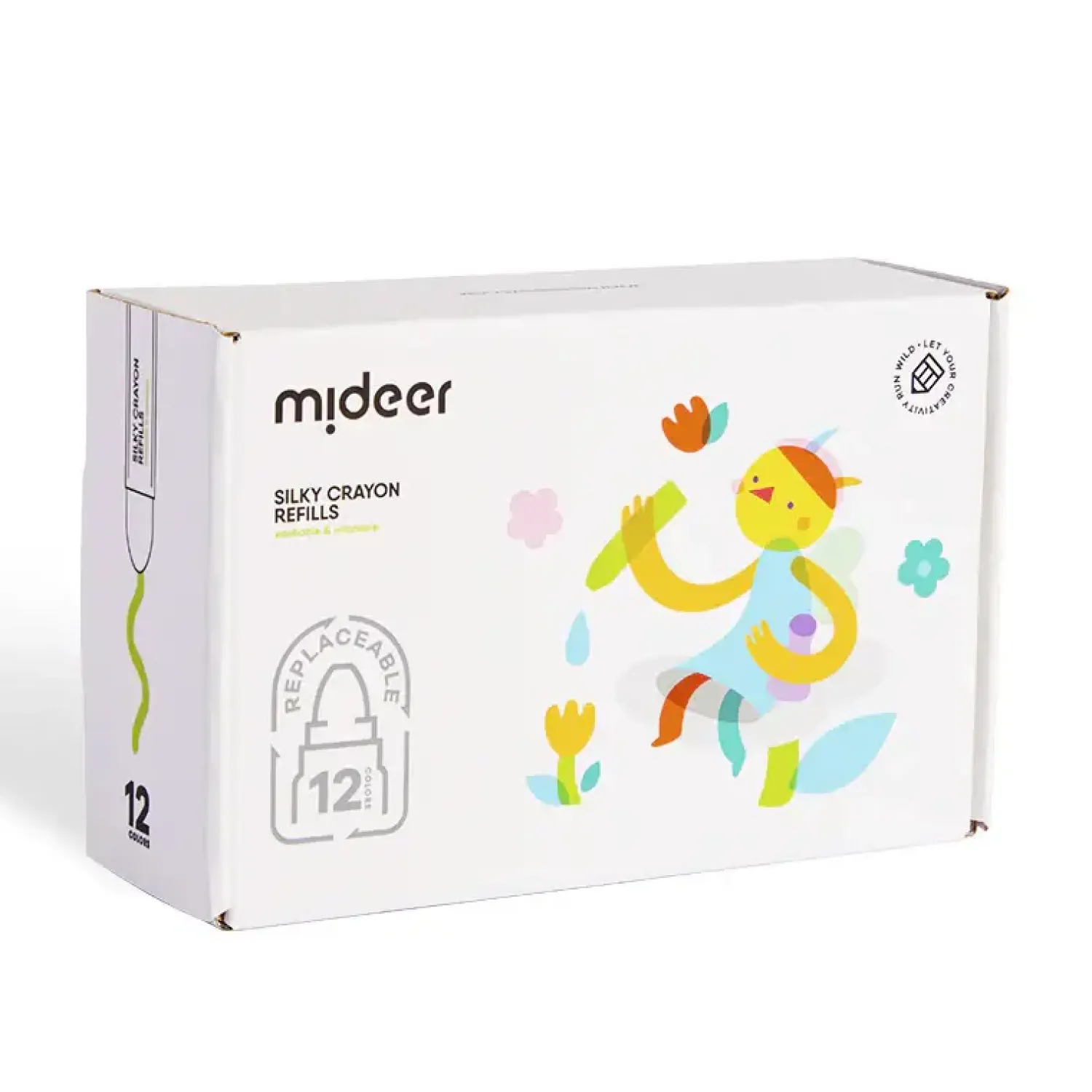 Artykuły Plastyczne | Mideer Wkłady do miękkich, zmywalnych kredek silky crayons 12 szt.