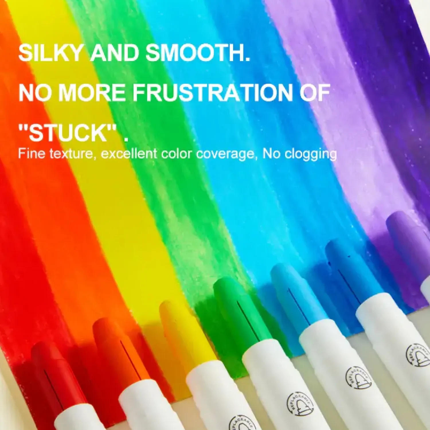 Artykuły Plastyczne | Mideer Wkłady do miękkich, zmywalnych kredek silky crayons 12 szt.