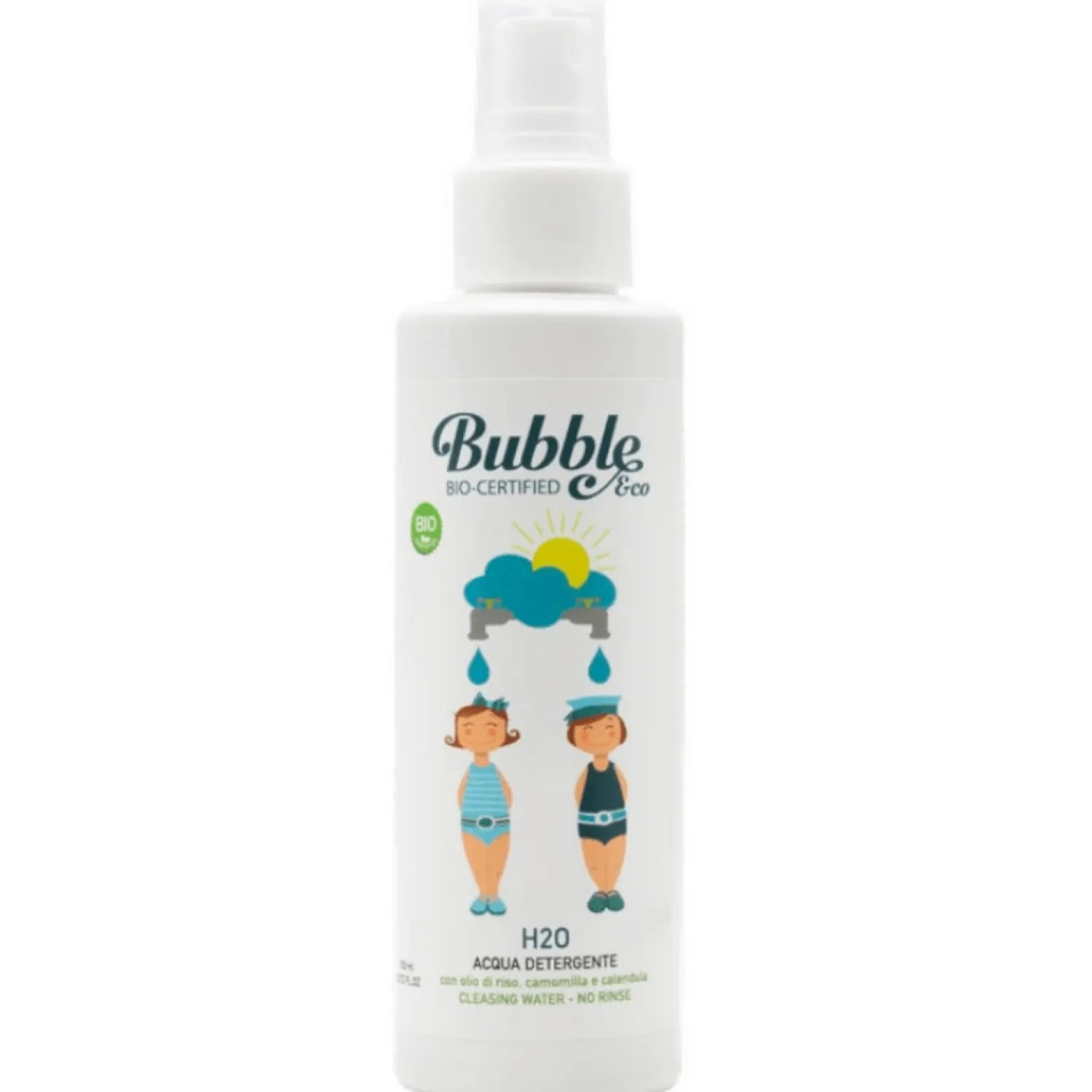 Naturalne Kosmetyki Dla Mam|Naturalne Kosmetyki | Bubble&CO Woda oczyszczająca H2O do twarzy, rąk i ciała 150 ml 0m+