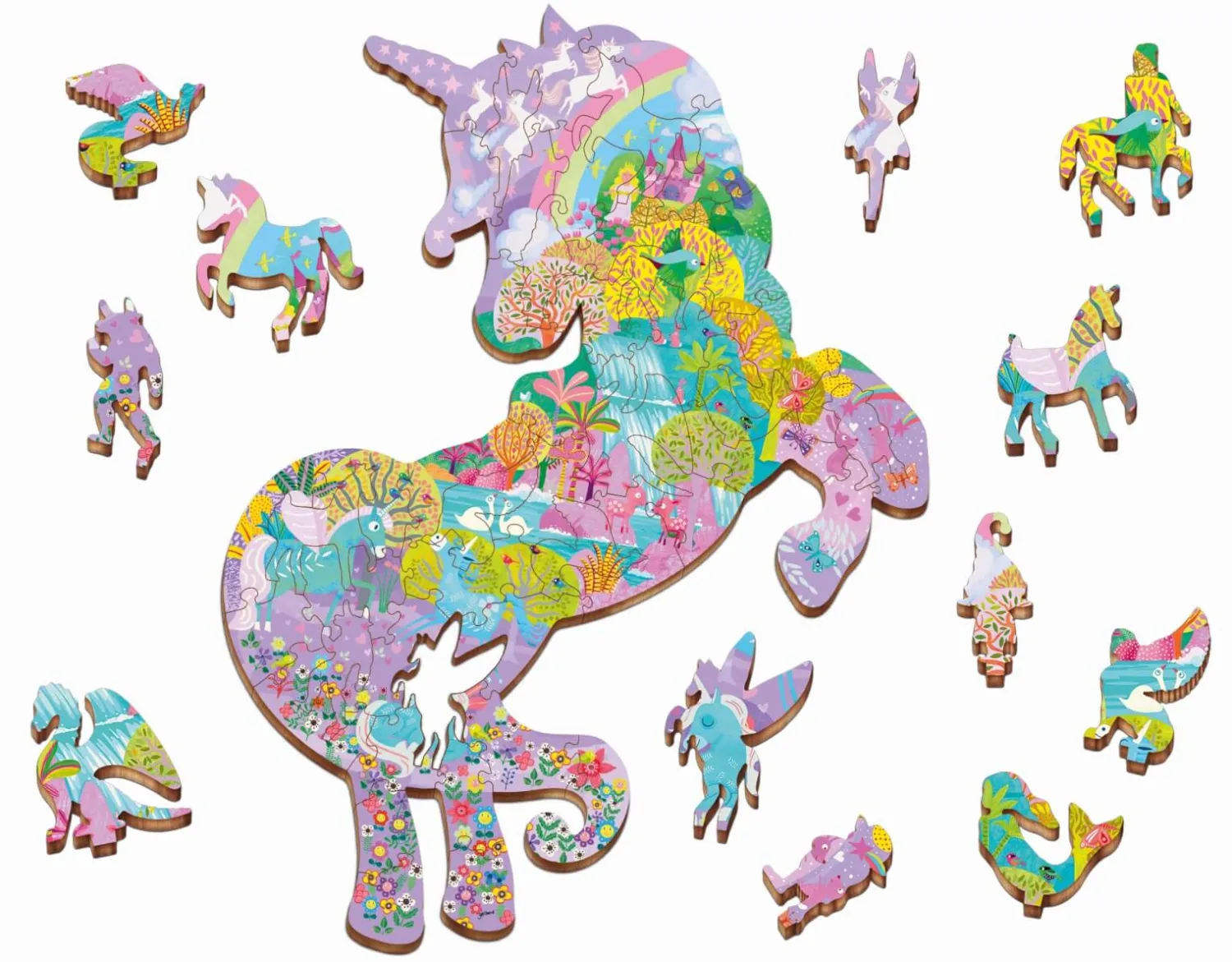 6 Lat+|7 Lat+ | Ludattica WOODY PUZZLE – drewniane puzzle konturowe – BAŚNIOWE POSTACI