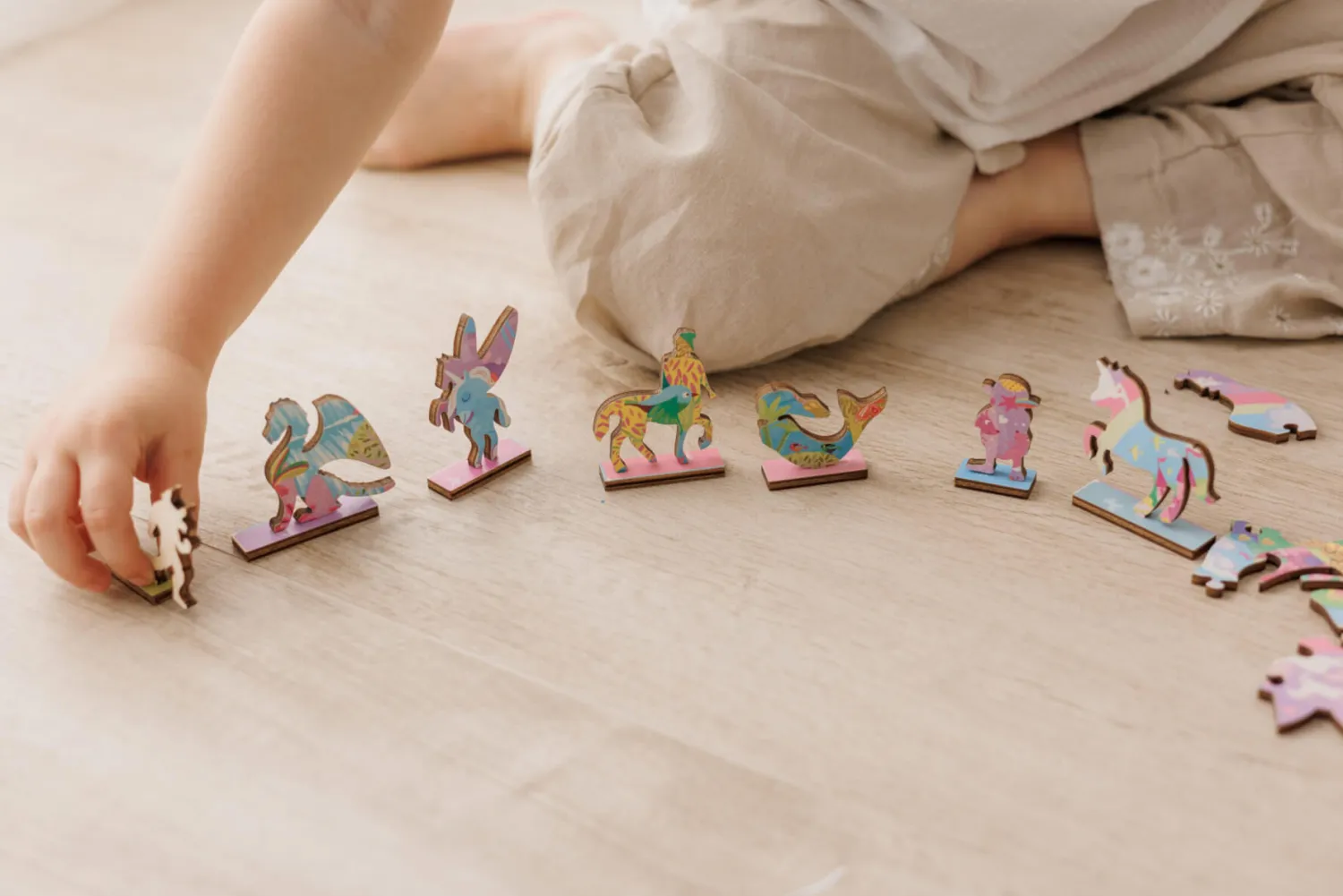 6 Lat+|7 Lat+ | Ludattica WOODY PUZZLE – drewniane puzzle konturowe – BAŚNIOWE POSTACI