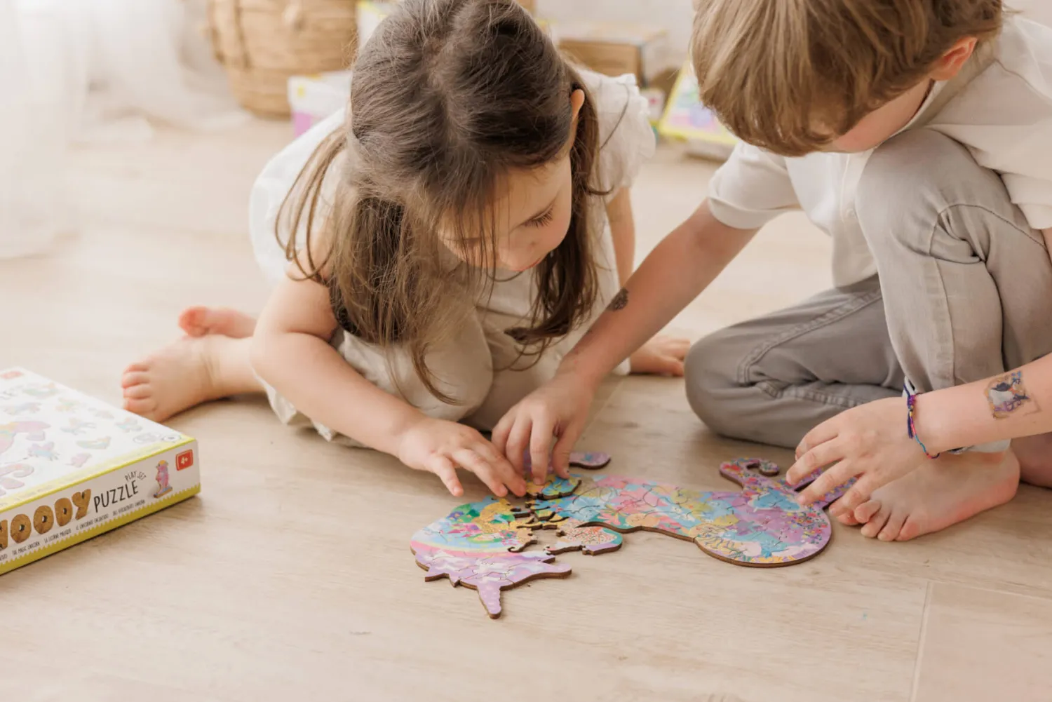 6 Lat+|7 Lat+ | Ludattica WOODY PUZZLE – drewniane puzzle konturowe – BAŚNIOWE POSTACI