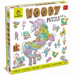 6 Lat+|7 Lat+ | Ludattica WOODY PUZZLE – drewniane puzzle konturowe – BAŚNIOWE POSTACI